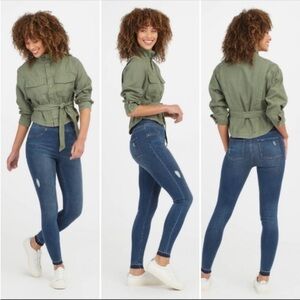 Spanx Distressed Ankle Skinny Jeans High-Rise Jeggings